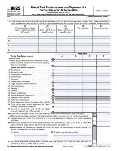 what is form 8825